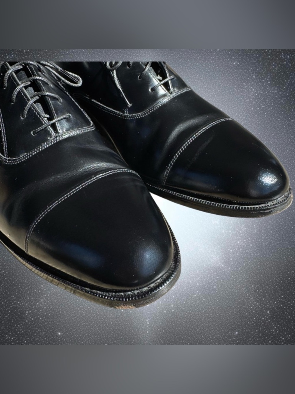 Florsheim Classic Black Leather Cap Toe Oxford Lace Up Dress Shoe 10D #20363 - Picture 5 of 14